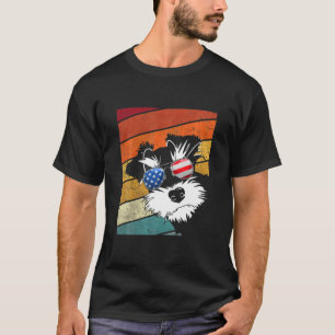 Camiseta Schnauzer Dog American Flag Patriótico Schnauzer