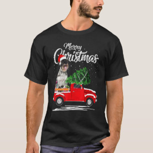 Camiseta Schnauzer Dog Ride Red Truck Natal Pajama