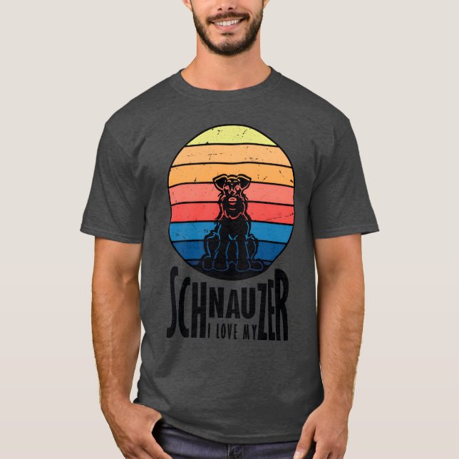 Camiseta Schnauzer Love menino (Frente)