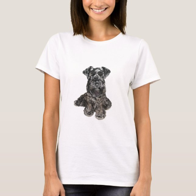 Camiseta Schnauzer (preto) (Frente)