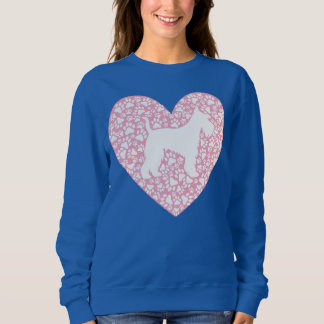 Camiseta Schnauzer Silhouette Heart Paws Adorable