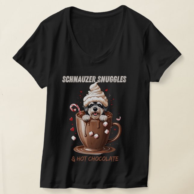 Camiseta Schnauzer Snuggles & Hot Chocolate (Postura )