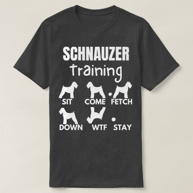 Camiseta Schnauzer Training Schnauzer Dog Tricks 2 (Frente do Design)
