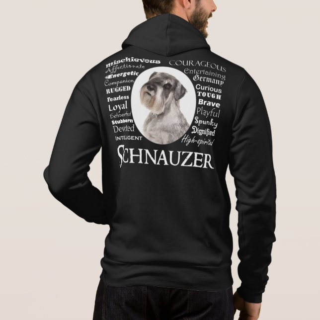 Camiseta Schnauzer Traits Hoodie (Verso)