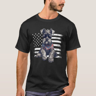 Camiseta Schnauzer USA Flag 4° De Julho Pai Padre s Da