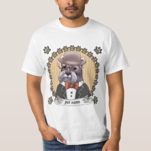 Camiseta Schnauzer vestindo Óculos