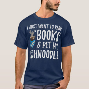 Camiseta Schnoodle Avid Book Reader Engraçado Cachorro Mã