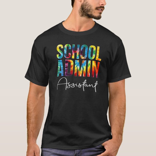 Camiseta School Admin Assistant Tie Dye Appreciation Back T (Frente)
