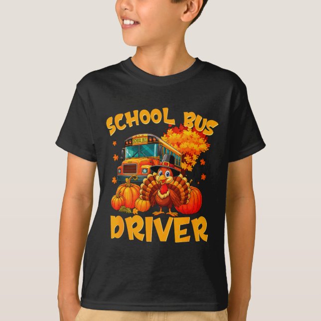 Camiseta School Bus Driver Turkey Thanksgiving Gift  (Frente)