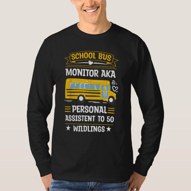 Camiseta School Bus Monitor Bus Aide Attendant Student Deli (Frente)