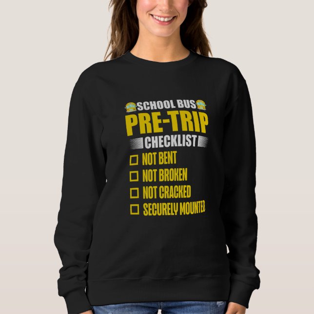 Camiseta School Bus Pre Trip Checklist  Bus Driver  1 (Frente)