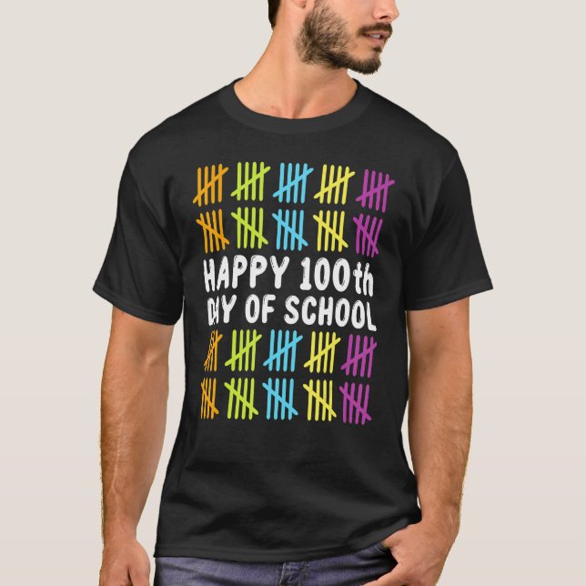 Camiseta School Celebration Student Teacher Happy 100th Day (Frente)