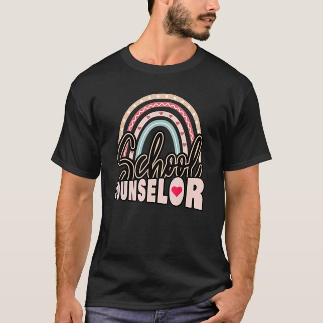 Camiseta School Counselor Rainbow  Women (Frente)