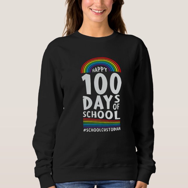 Camiseta School Custodian Happy 100 Days Of School Janitor (Frente)