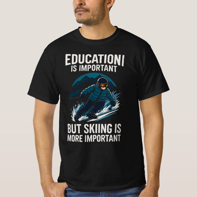 Camiseta School Important But Skiing Importanter (Frente)