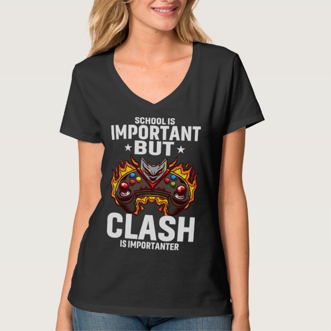Camiseta School Is Important But Clash Is Importanter Schoo (Frente)