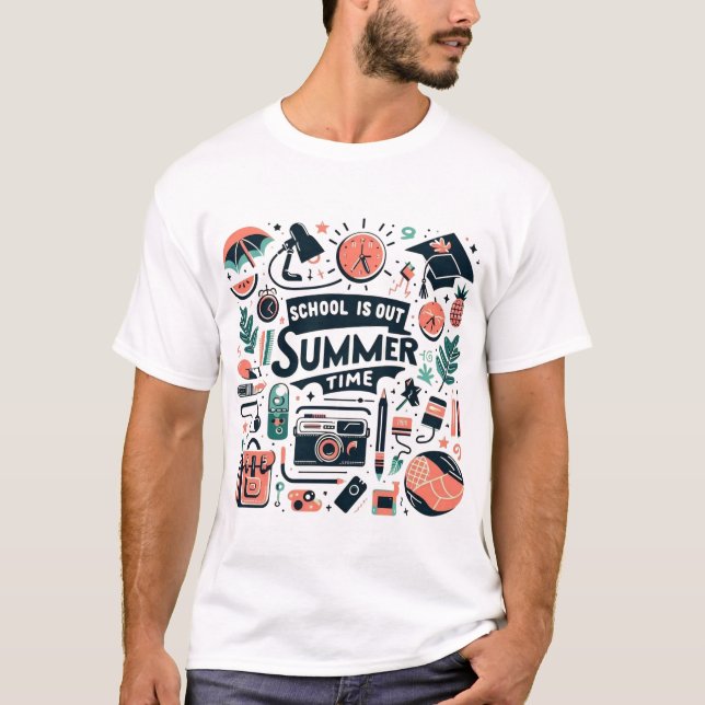 Camiseta School Is Out - Summer Time Fun (Frente)