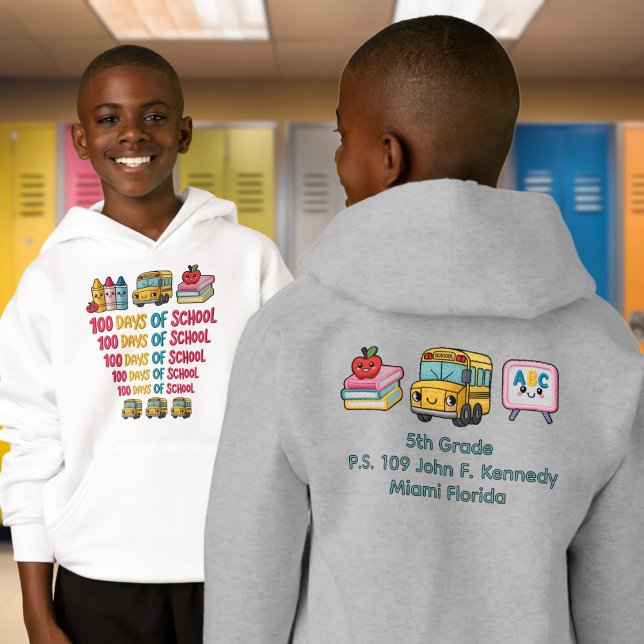 Camiseta School Name Celebrate 100th Days (Criador carregado)