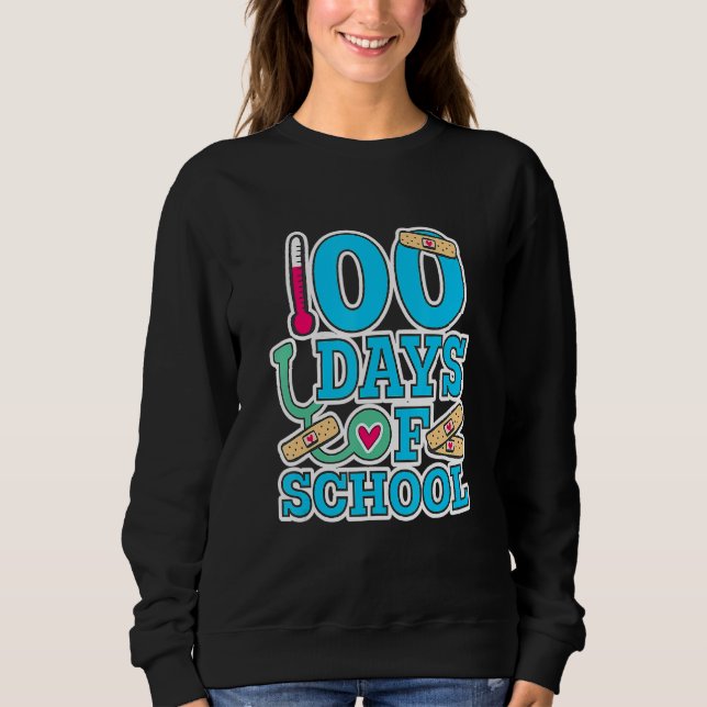Camiseta School Nurse 100 Days Of School (Frente)