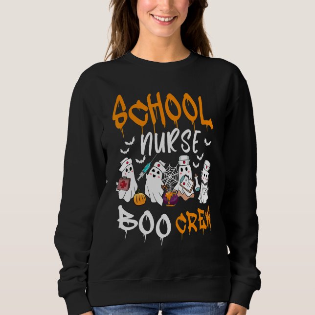 Camiseta School Nurse Boo Crew Halloween School Nurse Costu (Frente)
