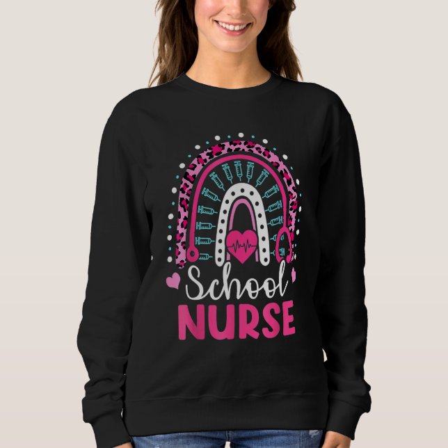 Camiseta School Nurse Rainbow Happy 100th Day Nursing 100 D (Frente)