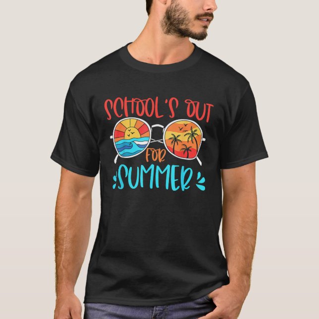 Camiseta School Out for Summer Beach Sunglass Design (Frente)