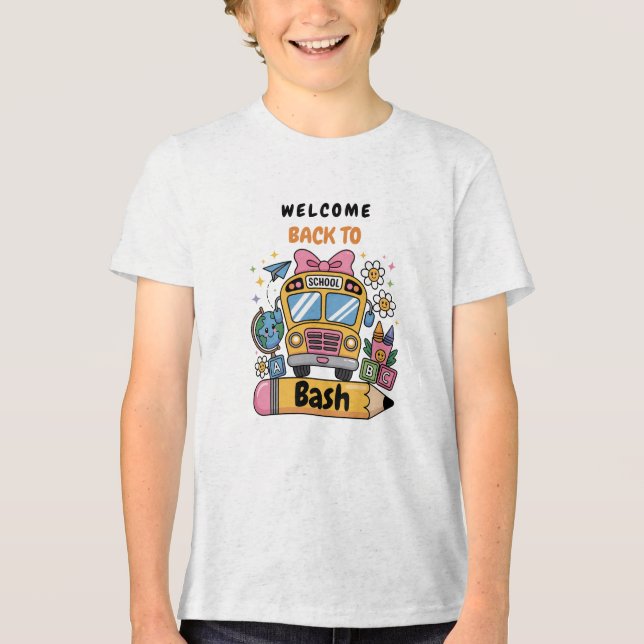 Camiseta School’s Back Bash! Editable End of Summer Party  (Frente)