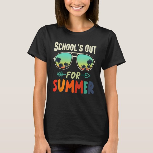 Camiseta School s Out For Summer Cool Tropical Sunglasses D (Frente)