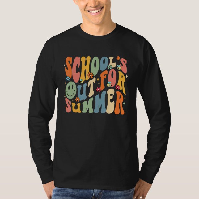 Camiseta School s Out For Summer Last Day Of School Groovy  (Frente)