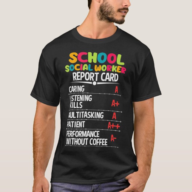 Camiseta School Social Worker Funny Report Card (Frente)