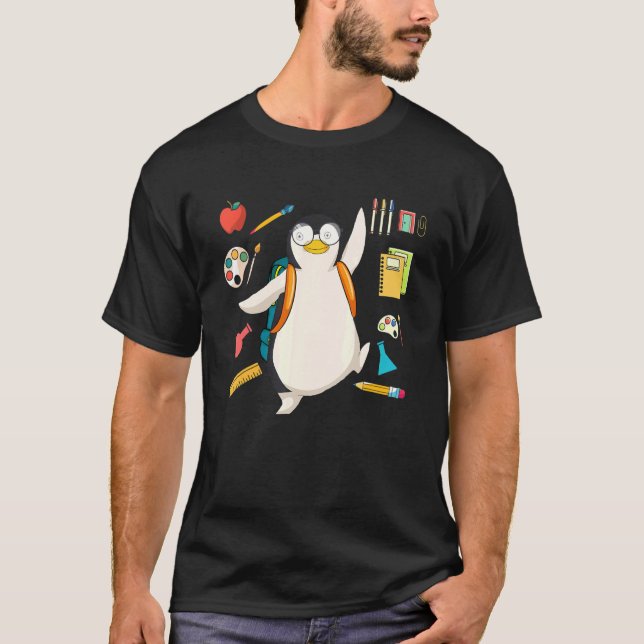 Camiseta School Student Zoo Animal Bird  Antarctica Penguin (Frente)