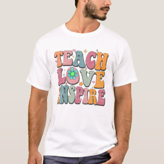 Camiseta School Teach Love Inspire Retro