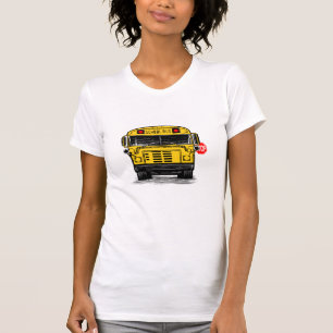 Camiseta schoolbuswithstopsignwomensteeshirt