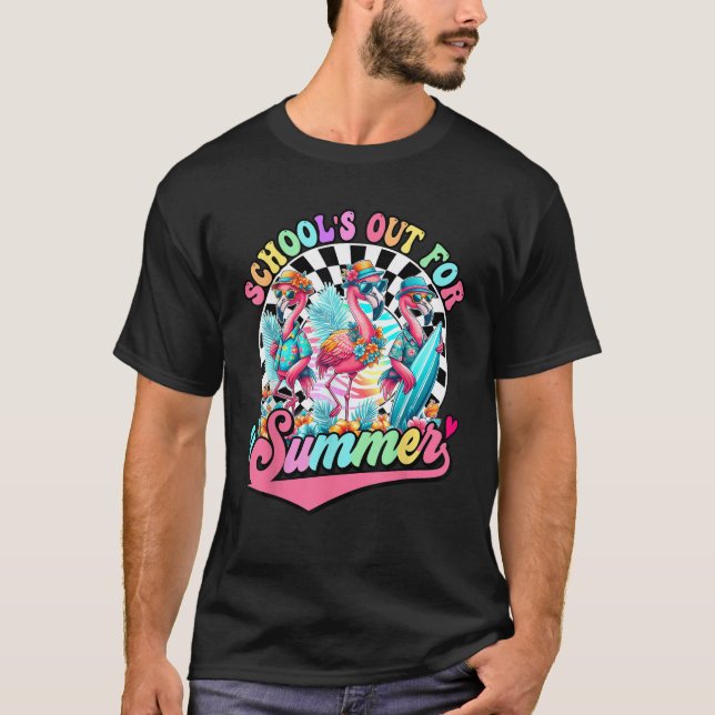 Camiseta Schools Out For Summer Flamingo Last Day Of School (Frente)
