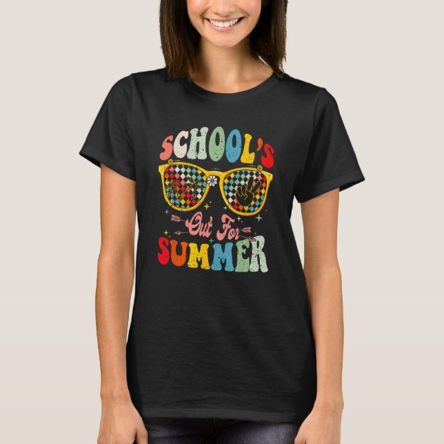 Camiseta School's Out For Summer Retro Sunglasses Last-Day  (Frente)