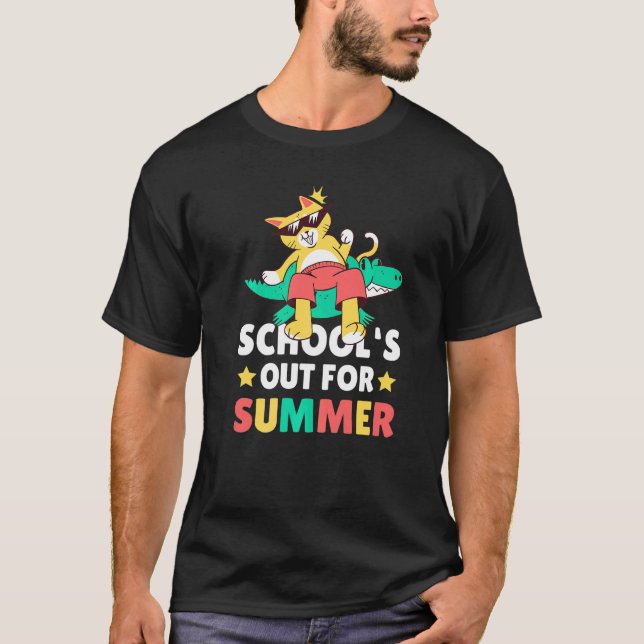 Camiseta School's out of Summer with a Cat for School (Frente)