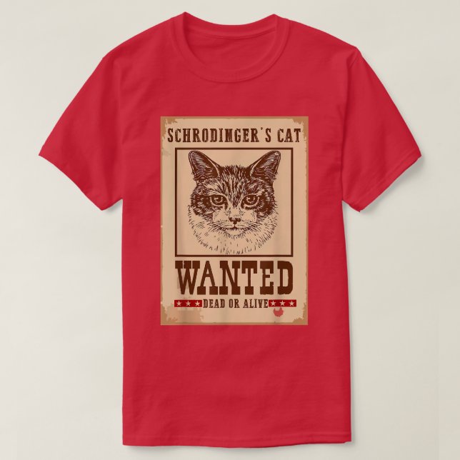 Camiseta Schrodinger Cat Morto ou Quantum Physi vivo (Frente do Design)