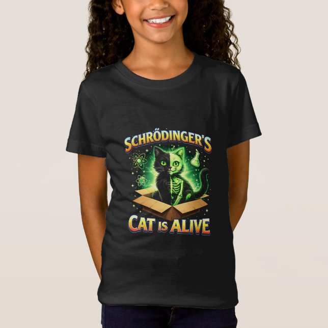 Camiseta Schrödinger’s Curious Cat (Frente)