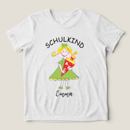 Camiseta Schulkind - Mädchen mit Schultüte - grün 1 |