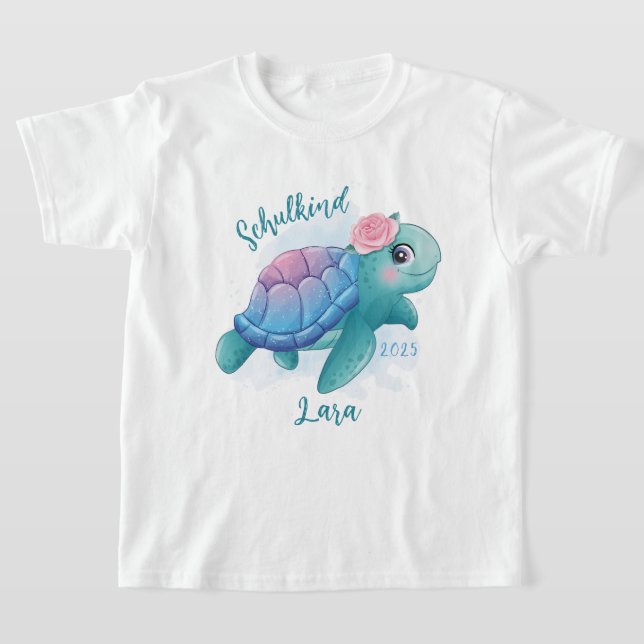 Camiseta Schulkind - Schildkröte - Aquarell-Design |  (Postura )