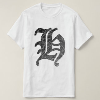 Camiseta Schwarze Buchstabe "H" im gotischen Stil