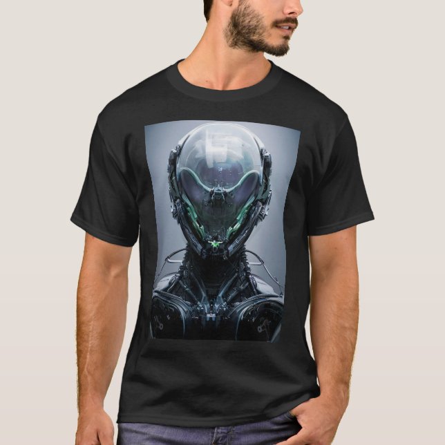 Camiseta Sci fi Assassin Cyberpunk Hunter Droid (Frente)
