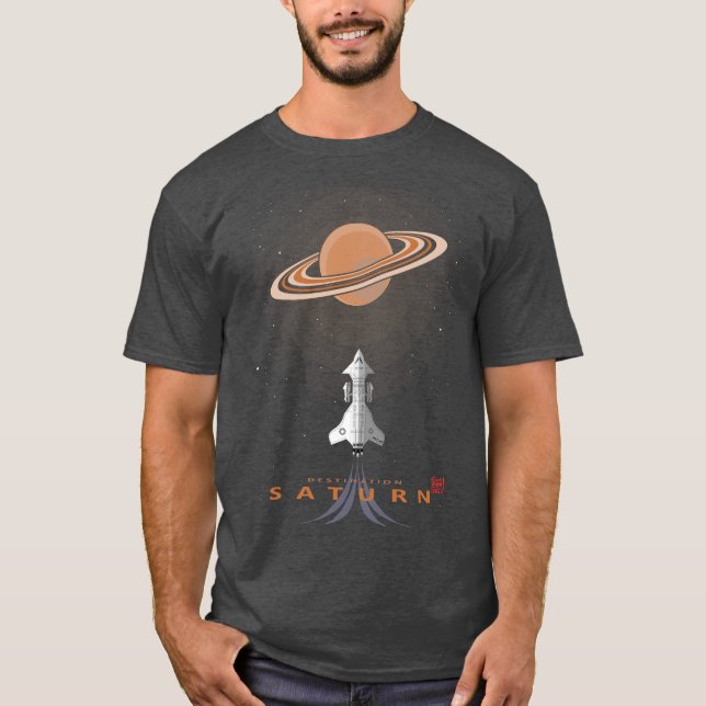 Camiseta Sci Fi Destination Saturn (Frente)