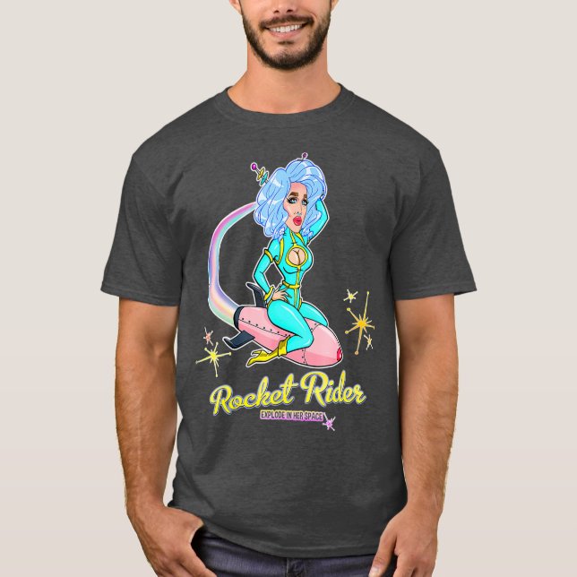 Camiseta SCI-FI ROCKET RIDER Colorful Bold Drag Queen (Frente)