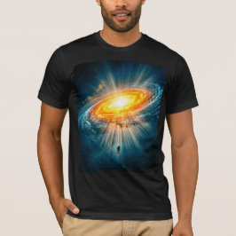 Camiseta Sci-Fi Space Golden Galaxy Astronaut Glowing Art