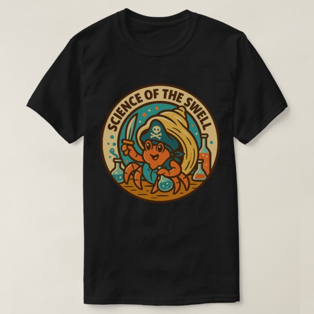 Camiseta Science Of The Swell Pirate Crab (Frente do Design)