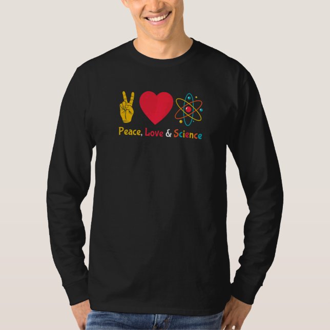 Camiseta Science Stem Peace Love & Science Stem Students Ap (Frente)