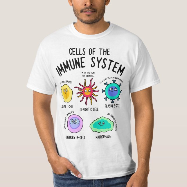 Camiseta Science T, Immune Cells T, Funny Science  (Frente)