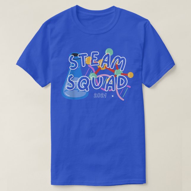 Camiseta Science Team STEAM SQUAD Teacher Student Technolog (Frente do Design)