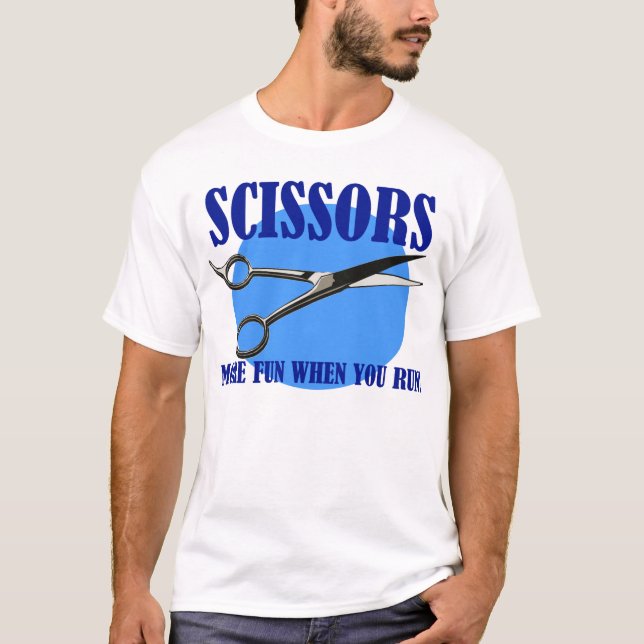 Camiseta Scissors - mais divertimento quando você funciona (Frente)